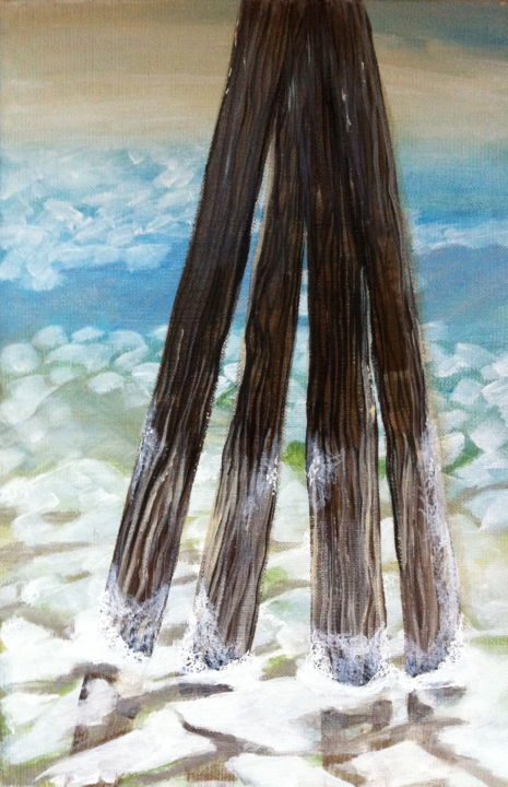 Peinture intitulée "Pris dans la glace.…" par Beline Loeb, Œuvre d'art originale, Acrylique