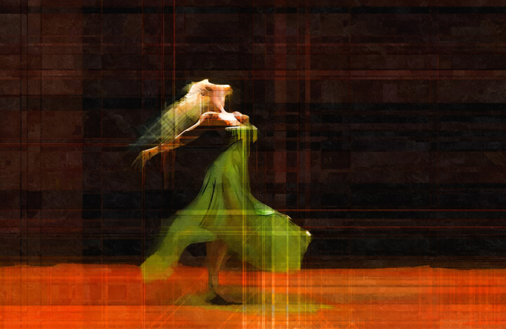 Peinture intitulée "La danseuse" par Eric Belin, Œuvre d'art originale, Peinture numérique