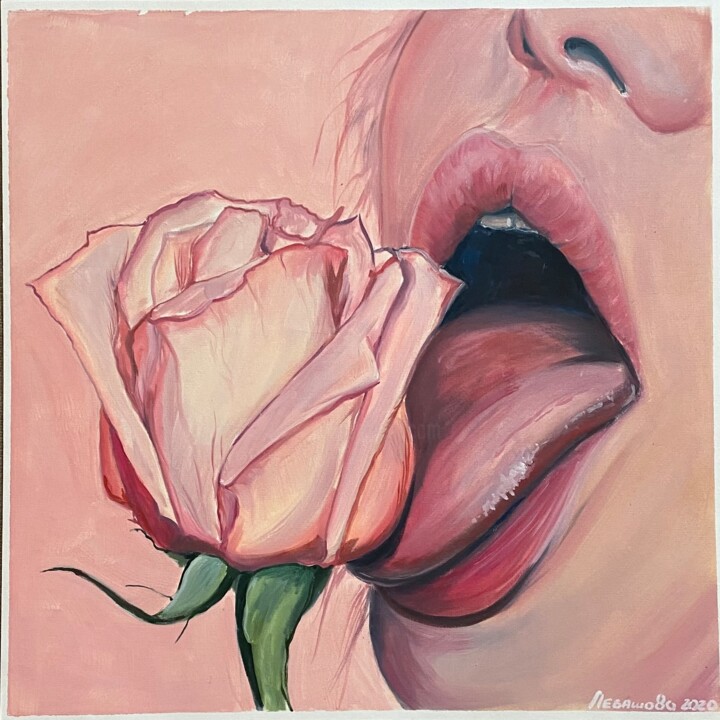 Painting titled "Rose" by Belka, Original Artwork, Oil
