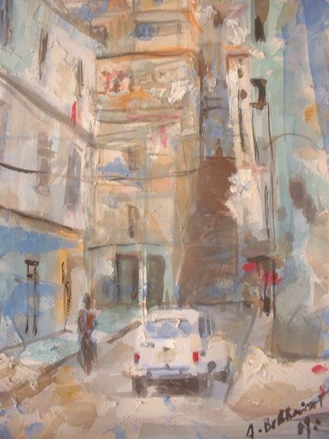 Painting titled "SIDI EL HOUARI  ORAN" by Abdelkader Belkhorissat, Original Artwork