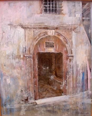 Painting titled "porte ouvert da la…" by Abdelkader Belkhorissat, Original Artwork