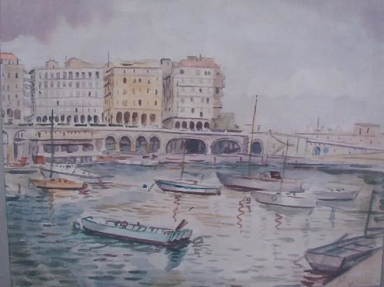 Malerei mit dem Titel "vue  D ALGER" von Abdelkader Belkhorissat, Original-Kunstwerk