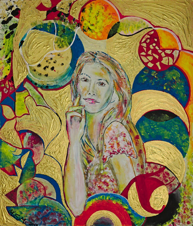 Картина под названием "Estrella" - Andrea Schimböck-Marock, Подлинное произведение искусства, Акрил