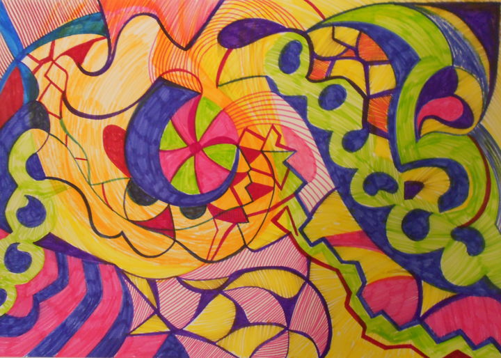 Painting titled "El ritmo ornamental" by Andrea Schimböck-Marock, Original Artwork, Other