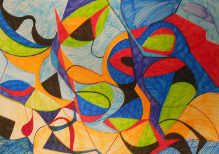 Malerei mit dem Titel "Vivere a colori" von Andrea Schimböck-Marock, Original-Kunstwerk, Andere