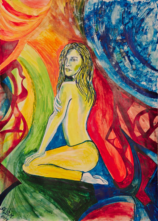 Malerei mit dem Titel "Donna" von Andrea Schimböck-Marock, Original-Kunstwerk, Acryl