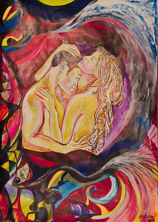 Malerei mit dem Titel "Passion" von Andrea Schimböck-Marock, Original-Kunstwerk, Acryl