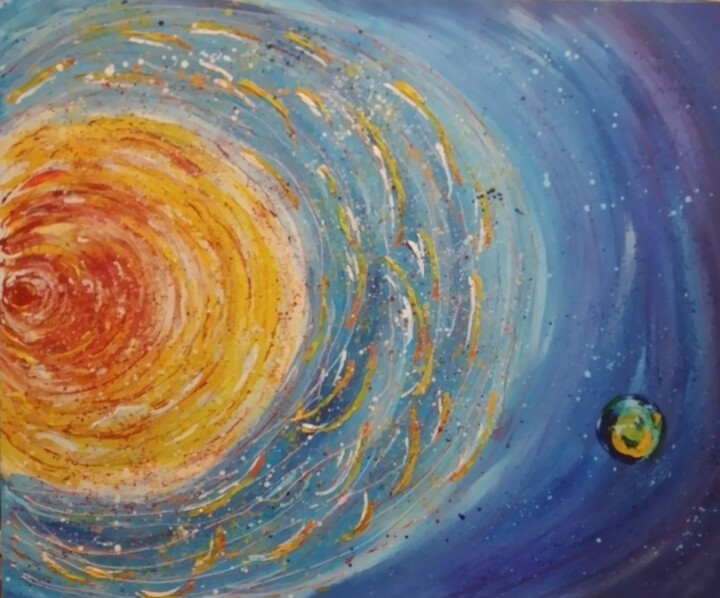 「Моё солнце」というタイトルの絵画 Bella Metreveliによって, オリジナルのアートワーク, アクリル