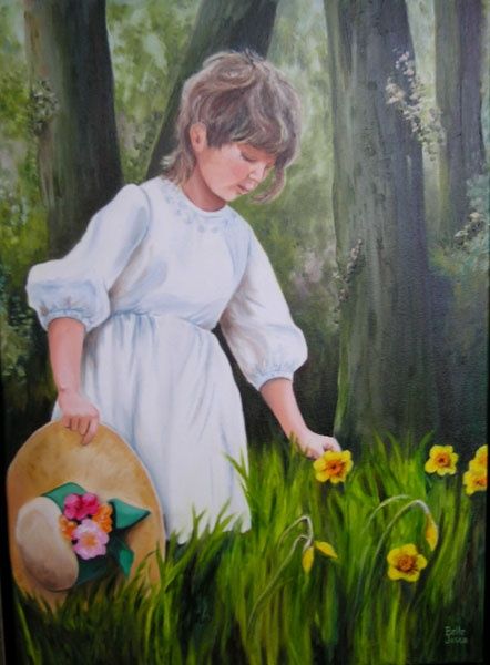Картина под названием "Le printemps s'invi…" - Danielle Belle Josse, Подлинное произведение искусства, Масло