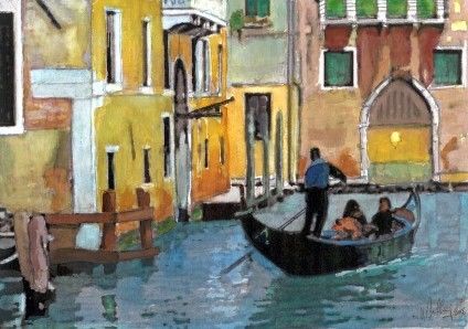 Картина под названием "Venise 01" - Jean-Luc Bellini, Подлинное произведение искусства, Масло