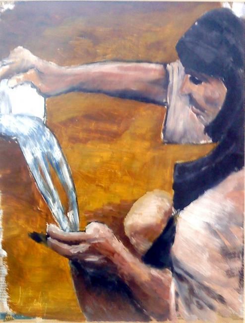 Peinture intitulée "L'eau sacrée" par Jean-Luc Bellini, Œuvre d'art originale, Huile