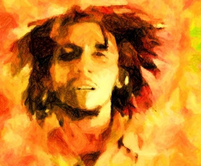 Arts numériques intitulée "Bob Marley" par Jean-Luc Bellini, Œuvre d'art originale, Peinture numérique