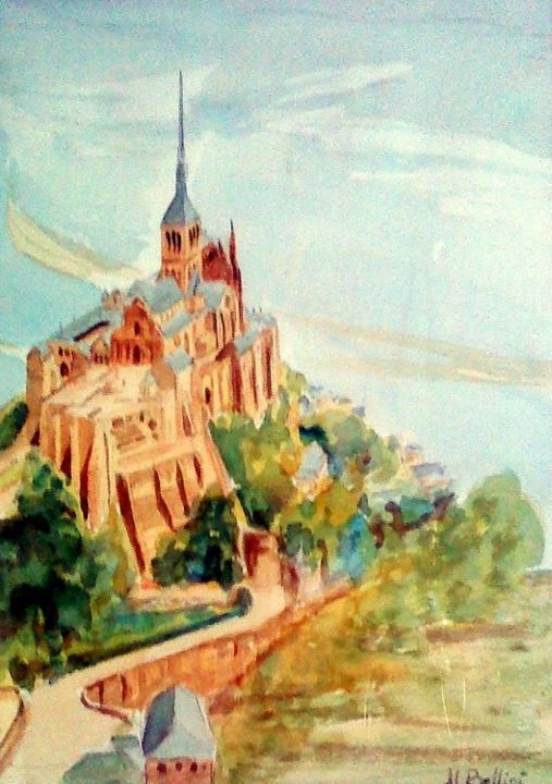 Peinture intitulée "Mont Saint Michel" par Jean-Luc Bellini, Œuvre d'art originale, Huile