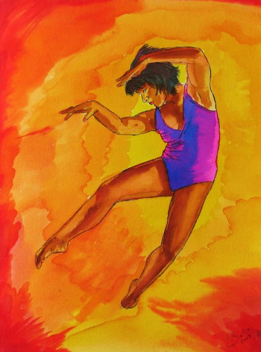 Dessin intitulée "Danseuse" par Jean-Luc Bellini, Œuvre d'art originale, Autre