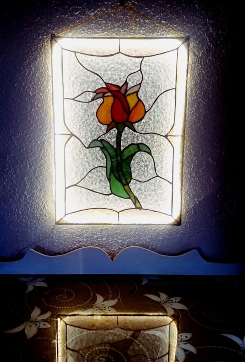Artisanat intitulée "Tulip of life - vit…" par Bellisglass, Œuvre d'art originale, Décoration de maison