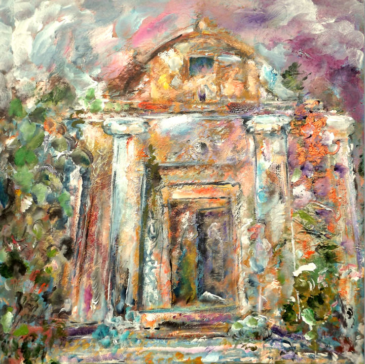 Painting titled "0899-19-eglise-st-b…" by Claudine Gregoire (Claudine BELMAS-GREGOIRE), Original Artwork