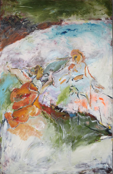 Painting titled "0896-19-conversatio…" by Claudine Gregoire (Claudine BELMAS-GREGOIRE), Original Artwork, Acrylic