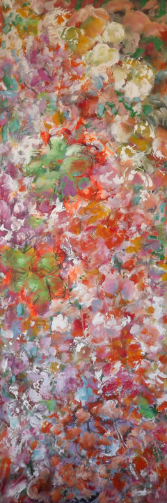Painting titled "0700-15-jardin-vert…" by Claudine Gregoire (Claudine BELMAS-GREGOIRE), Original Artwork, Acrylic