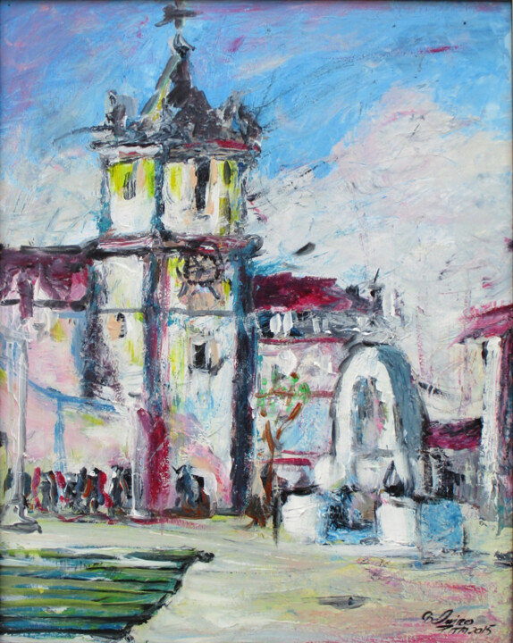 Peinture intitulée "Igreja" par Belmiro Pita, Œuvre d'art originale, Acrylique