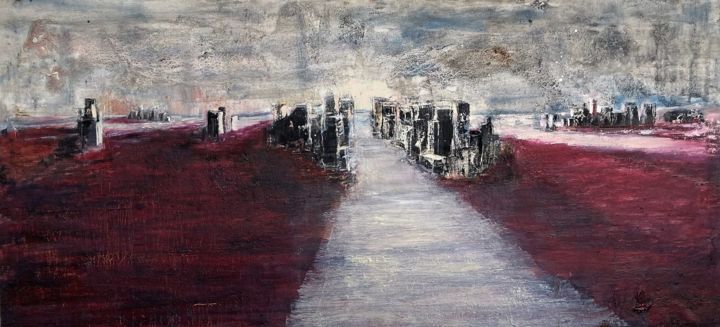 Pintura titulada "Ciudades sumergidas…" por Bel Mur, Obra de arte original, Oleo