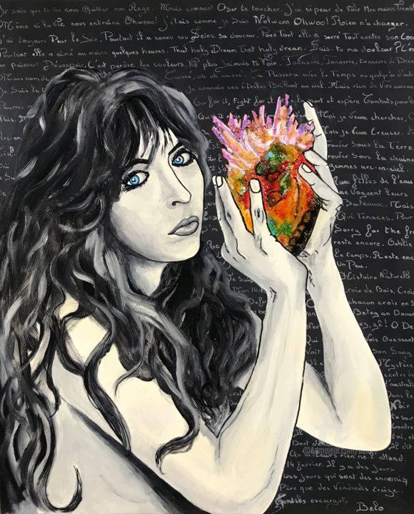 Peinture intitulée ""Nolwenn"" par David Belo, Œuvre d'art originale, Acrylique