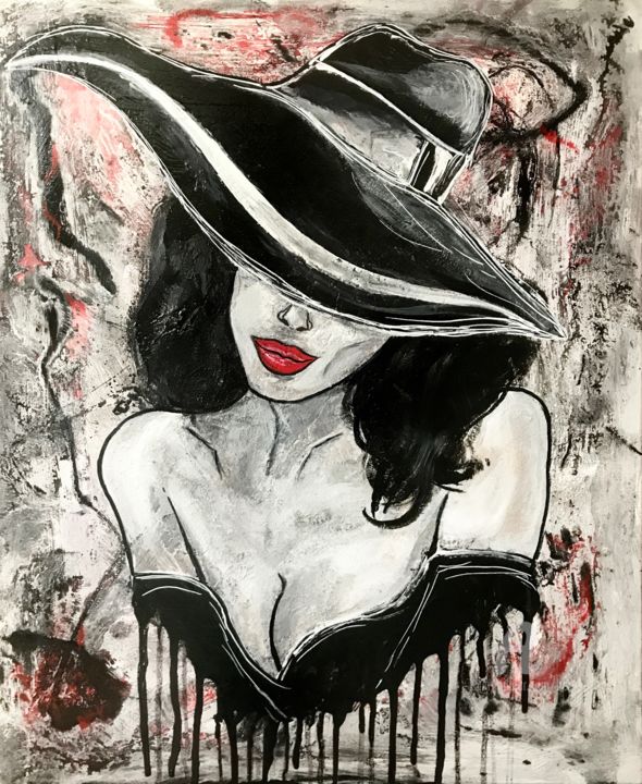 Peinture intitulée ""Witch"" par David Belo, Œuvre d'art originale, Acrylique