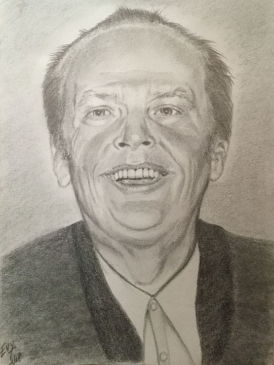 Drawing titled "Jack Nicholson.jpeg" by Evelyne Belsens, Original Artwork