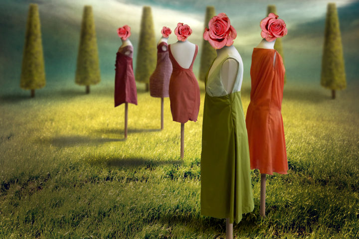 Digitale Kunst getiteld "Garden beauties" door Ben Goossens, Origineel Kunstwerk, Foto Montage