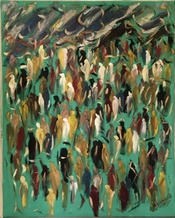 Peinture intitulée "Civilisation en mou…" par Mnabad, Œuvre d'art originale, Acrylique