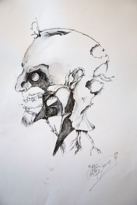 Drawing titled "profil-roots.jpg" by Arz One Rock, Original Artwork