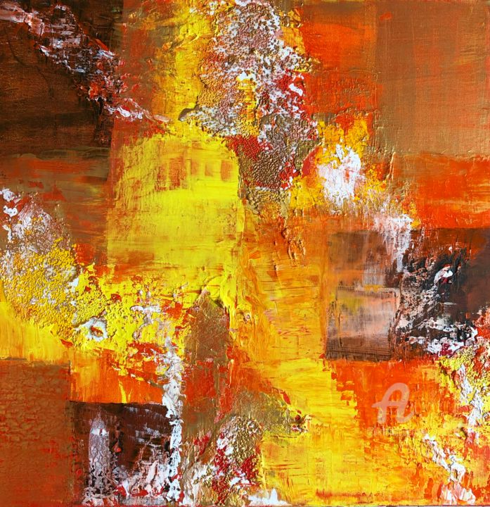Картина под названием "Fire" - Bénédicte Jarosz, Подлинное произведение искусства, Акрил