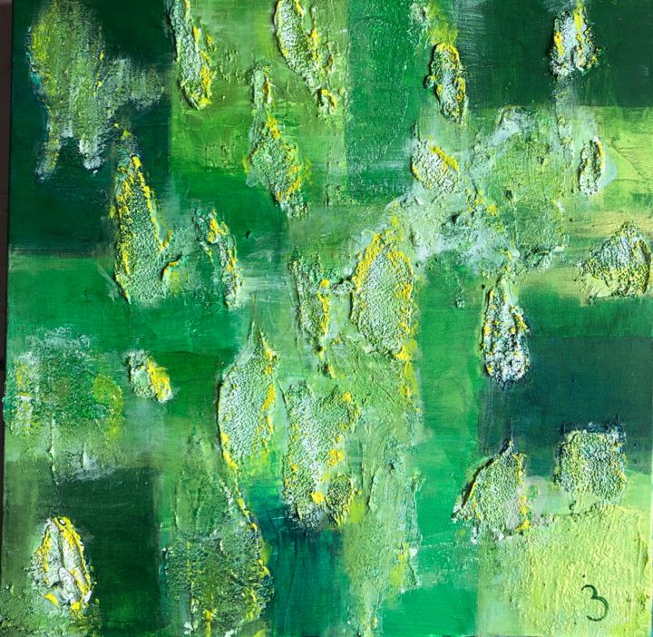 Pittura intitolato "Green" da Bénédicte Jarosz, Opera d'arte originale, Acrilico