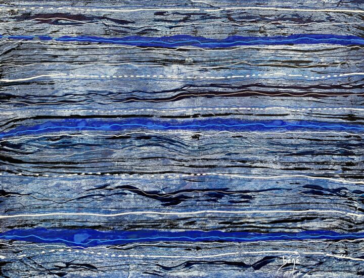 Painting titled "Blue Wood" by Bénédicte Murail, Original Artwork, Acrylic