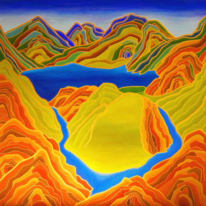 Peinture intitulée "-après-le-volcan-l'…" par Bénédicte Michel, Œuvre d'art originale, Autre