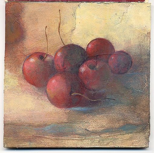 Картина под названием "fruits rouges" - Benedicte Stef, Подлинное произведение искусства
