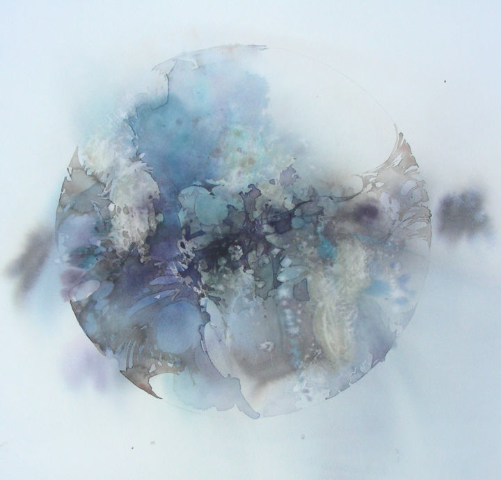 Peinture intitulée "Indigo forever" par Benedicte Stef, Œuvre d'art originale, Aquarelle