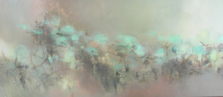 Painting titled "Turquoise" by Benedicte Stef, Original Artwork