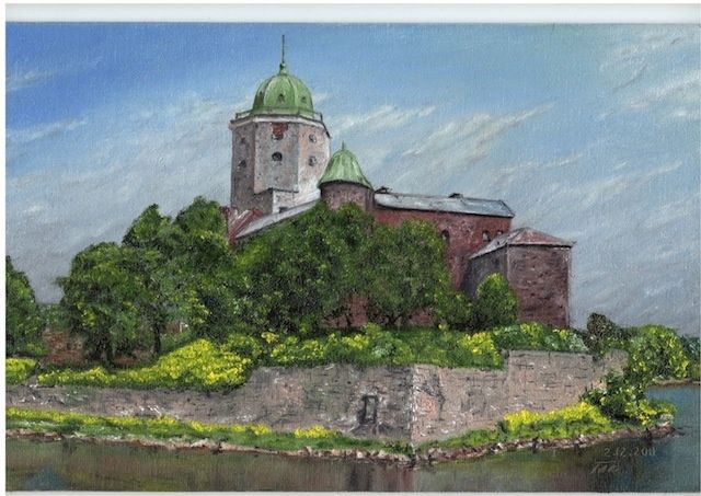 Malarstwo zatytułowany „Старый  замок” autorstwa Андрей Юлиевич Герасимов, Oryginalna praca, Olej