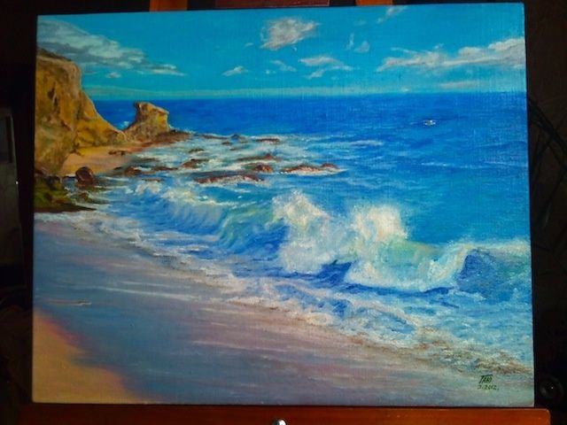 У самого синего моря - Painting, 50x40 cm ©2012 by Андрей Юлиевич Герасимов -
Realism, Море волны
