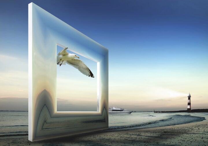 Fotografia intitulada "Seaside Postcard" por Ben Goossens, Obras de arte originais, Fotografia Manipulada
