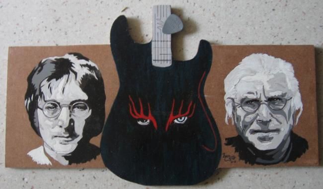Peinture intitulée "Papydurock et John" par Benguit'Art, Œuvre d'art originale,