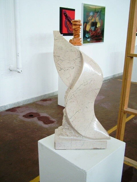 Sculpture titled "fede e fedelta" by Beniamino Giannini, Original Artwork, Stone