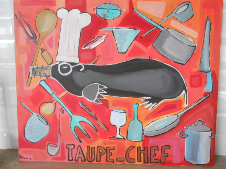 Peinture intitulée "Taupe Chef" par Benis, Œuvre d'art originale, Acrylique