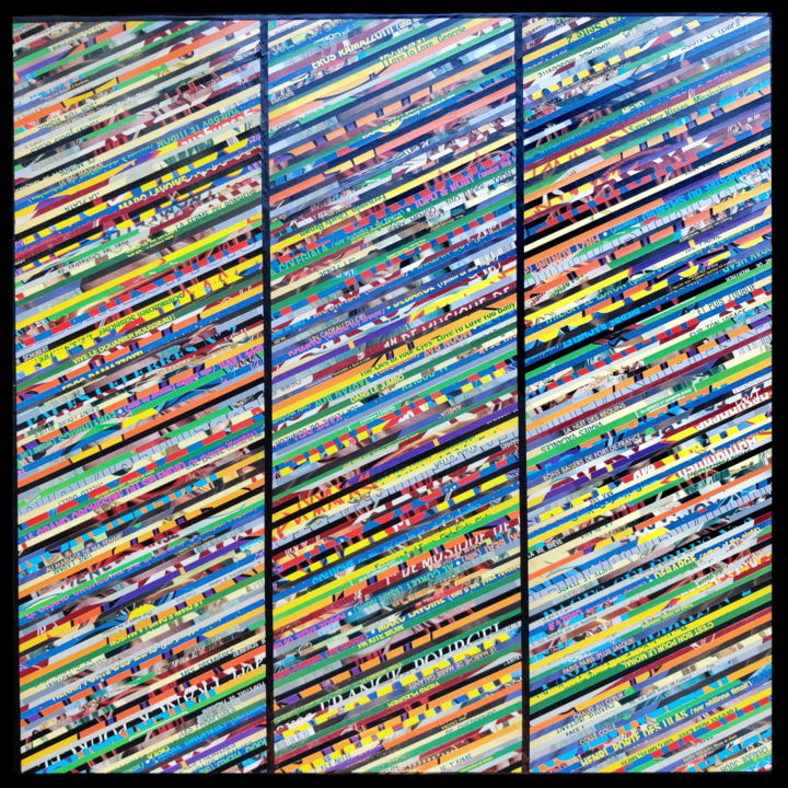 Collages intitulée "Records "C'est bon…" par Benjamin Braga, Œuvre d'art originale, Collages