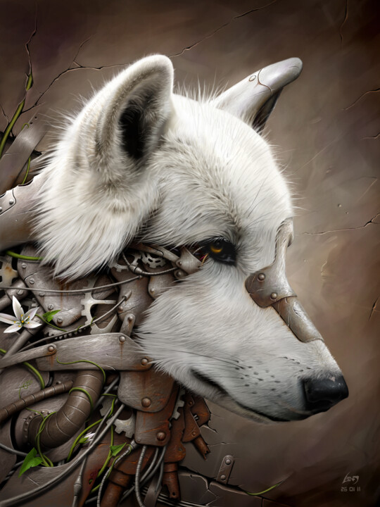 Arts numériques intitulée "Wild 1 - The Wolf" par Benjamin Friess, Œuvre d'art originale, Peinture numérique