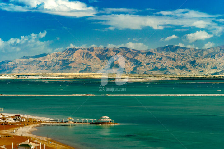 Fotografie getiteld "Dead Sea against th…" door Benjamin, Origineel Kunstwerk, Digitale fotografie