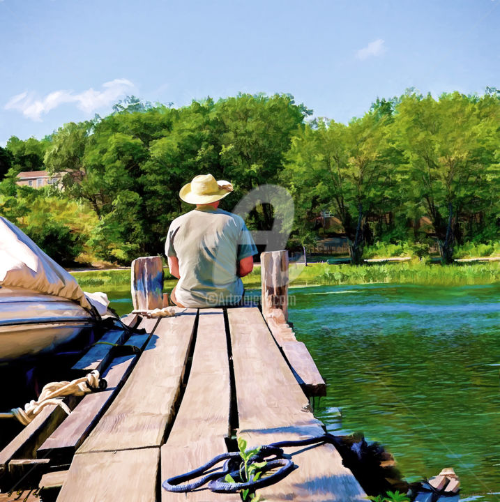 Fotografie mit dem Titel "fishing-from-the-ol…" von Benjamin, Original-Kunstwerk, Öl