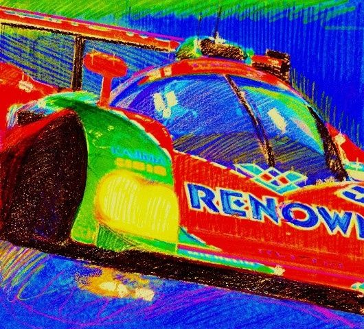 Collages getiteld "Mazda 787B 1991" door Benjamin Groff, Origineel Kunstwerk