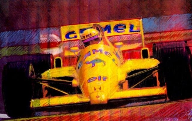 Collages titled "Senna 1987" by Benjamin Groff, Original Art,