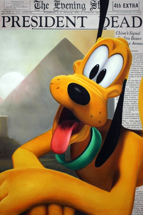 Pintura intitulada "Pluto, The Daily Ba…" por Benjamin Spark, Obras de arte originais, Acrílico